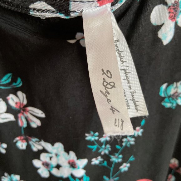 Large 2 Dye 4 Black with blue and pink flower casual summer dress - Picture 11 of 13